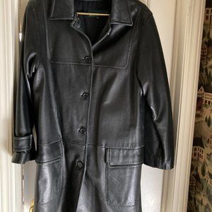 Harve Benard Lamb Leather 3/4 Length Coat